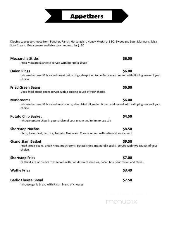 Shortstop Inn - Wakarusa, IN menu_pic