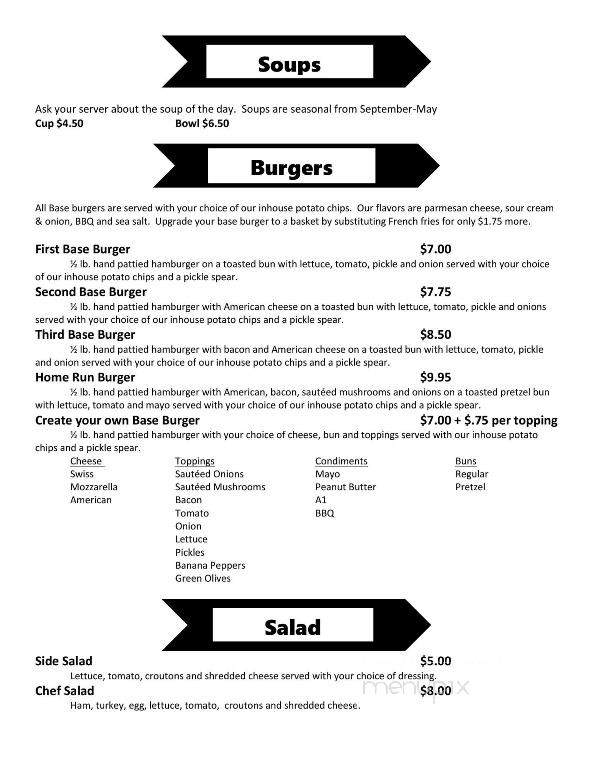 Shortstop Inn - Wakarusa, IN menu_pic