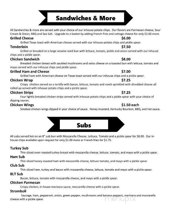 Shortstop Inn - Wakarusa, IN menu_pic