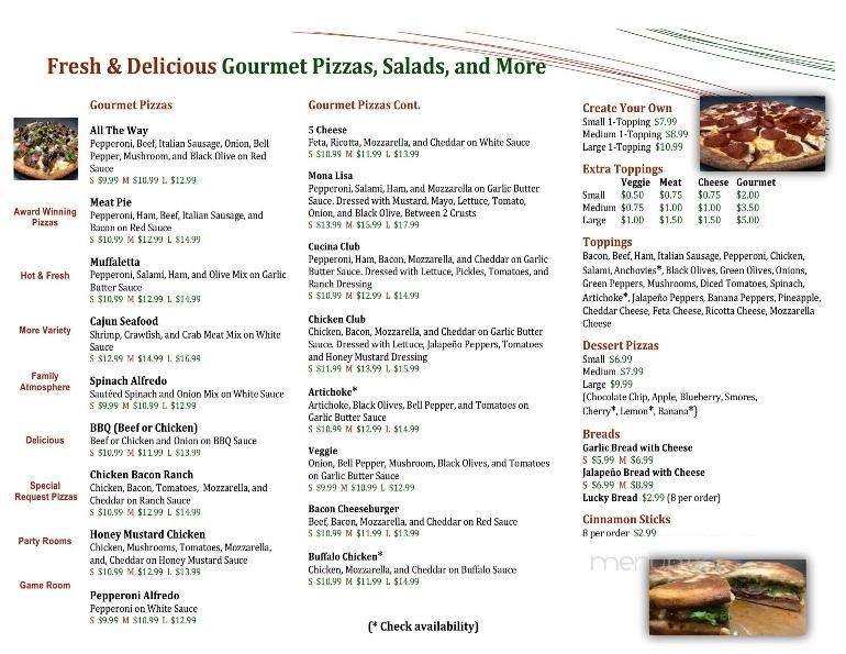 Sicily's Italian Buffet - LaPlace, LA menu_pic