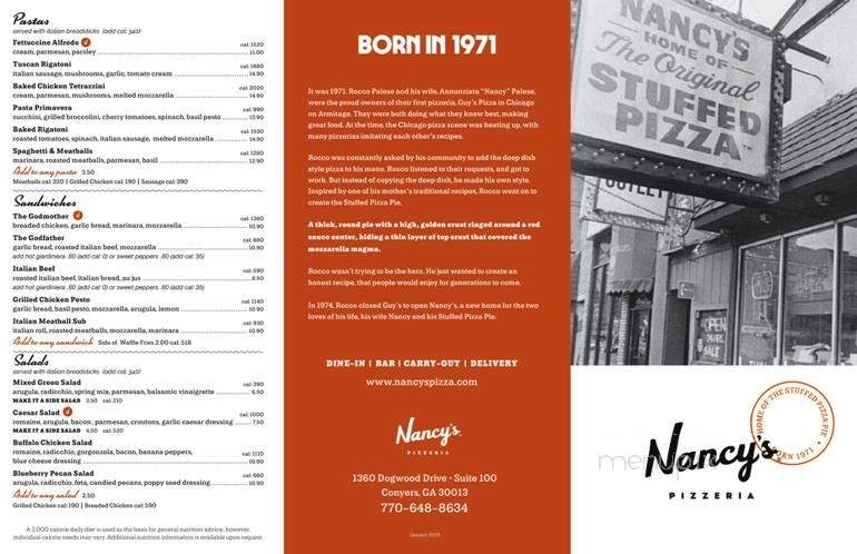 Nancy's Pizzeria - Conyers, GA menu_pic