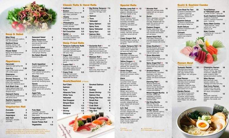 Ginza Sushi & Ramen Bar - Grand Rapids, MI menu_pic