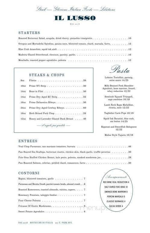 Il Lusso - Tallahassee, FL menu_pic