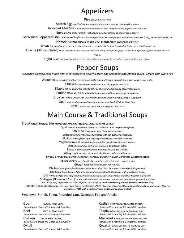 Taste Of Nigeria - Houston, TX menu_pic