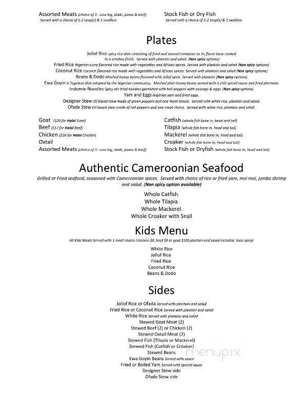 Taste Of Nigeria - Houston, TX menu_pic