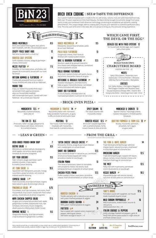 Bin 23 - Granger, IN menu_pic