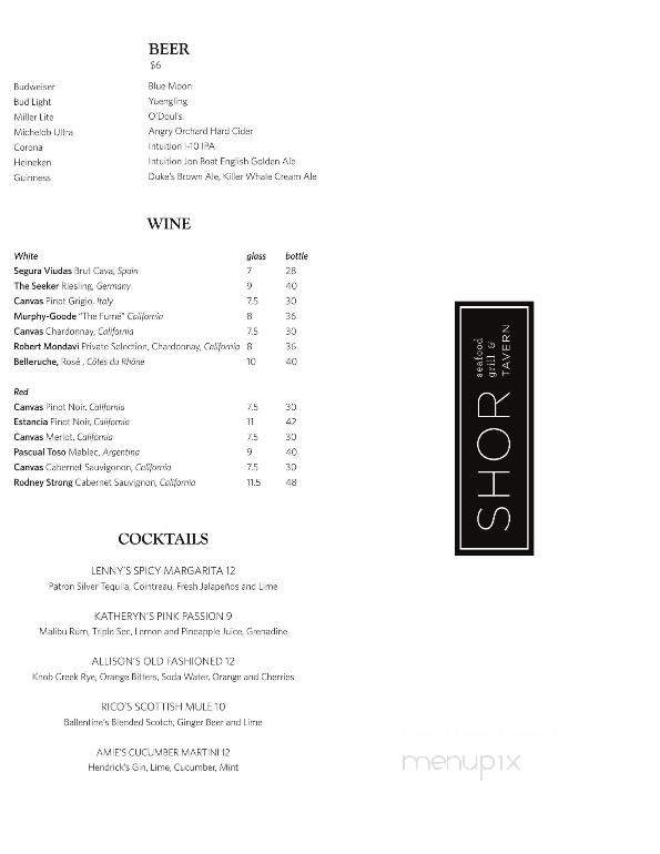 Shor Seafood Grill & Tavern - Jacksonville, FL menu_pic