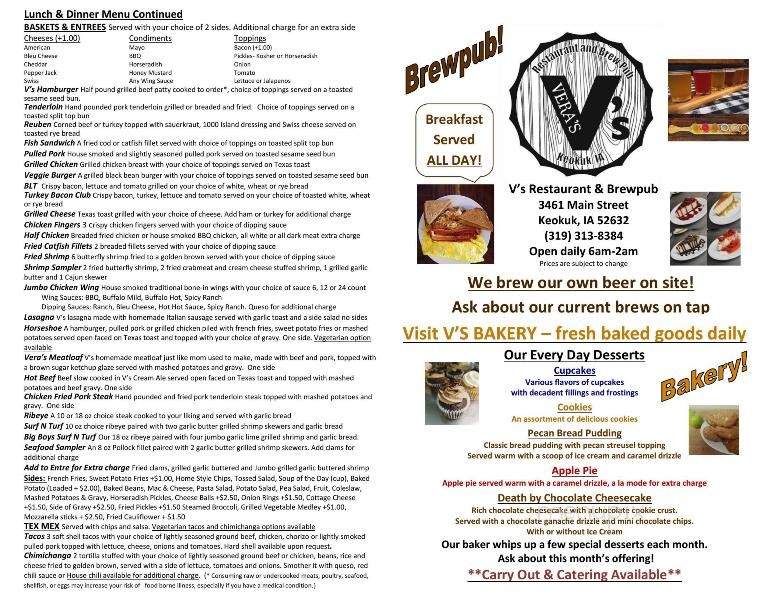 V's Restaurant & Brewpub - Keokuk, IA