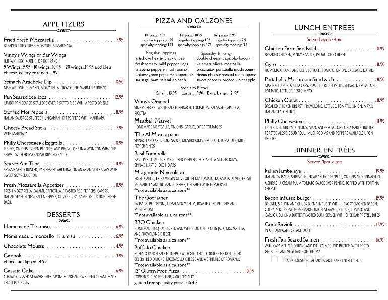 Vinny's Italian Kitchen - Middlefield, OH menu_pic