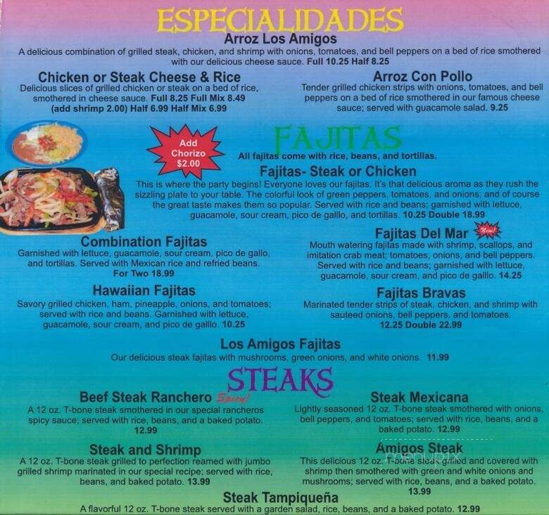 Los Amigos Mexican Restaurant - Mountain View, MO menu_pic