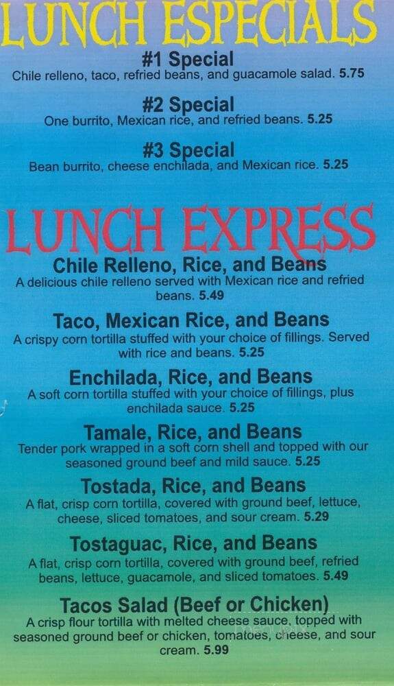 Los Amigos Mexican Restaurant - Mountain View, MO menu_pic
