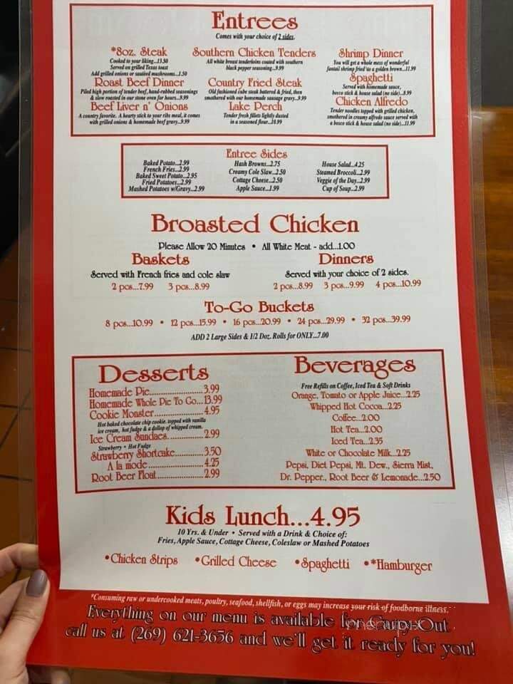 Panel Room - Hartford, MI menu_pic