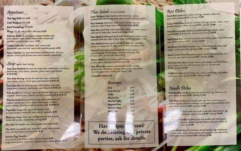 Sun Thai - Chatham, IL menu_pic