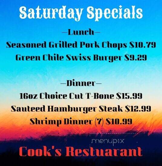 Cooks Truck Center Restaurant - Clovis, NM menu_pic