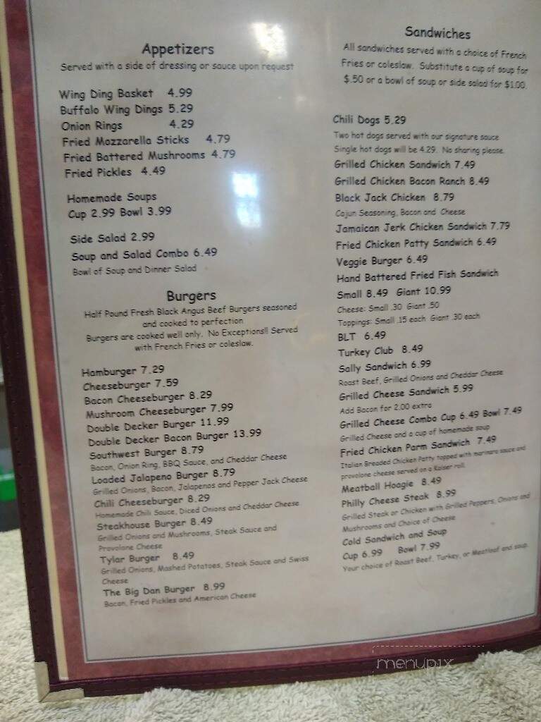 Outlook Inn - Rimersburg, PA menu_pic