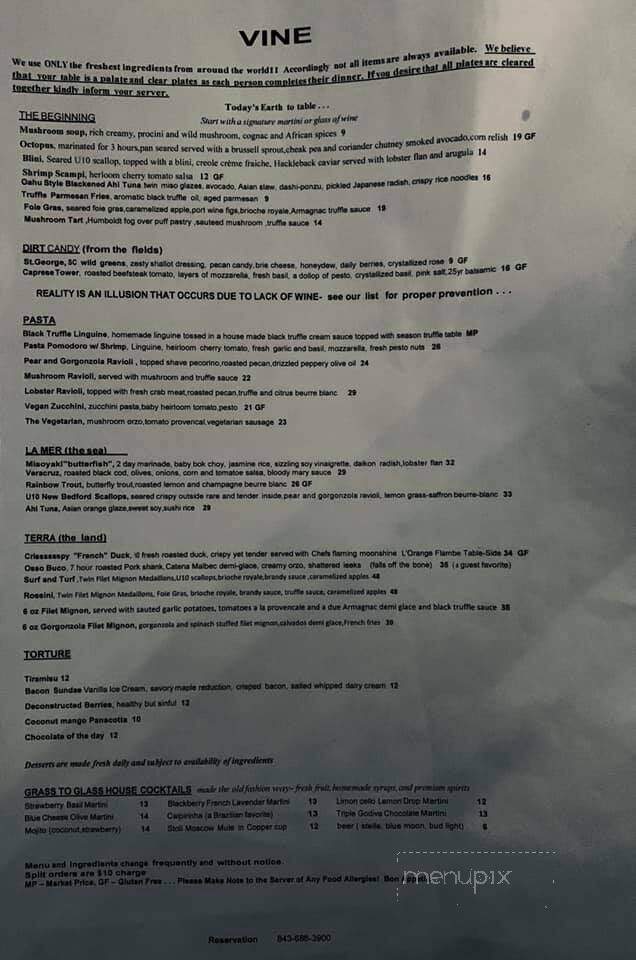 Vine - Hilton Head Island, SC menu_pic