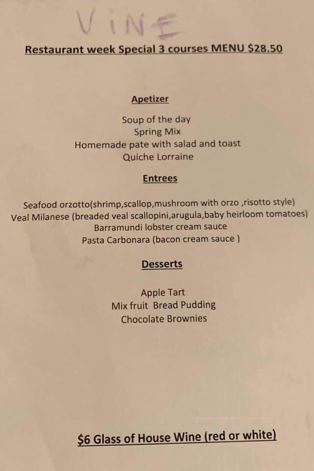 Vine - Hilton Head Island, SC menu_pic