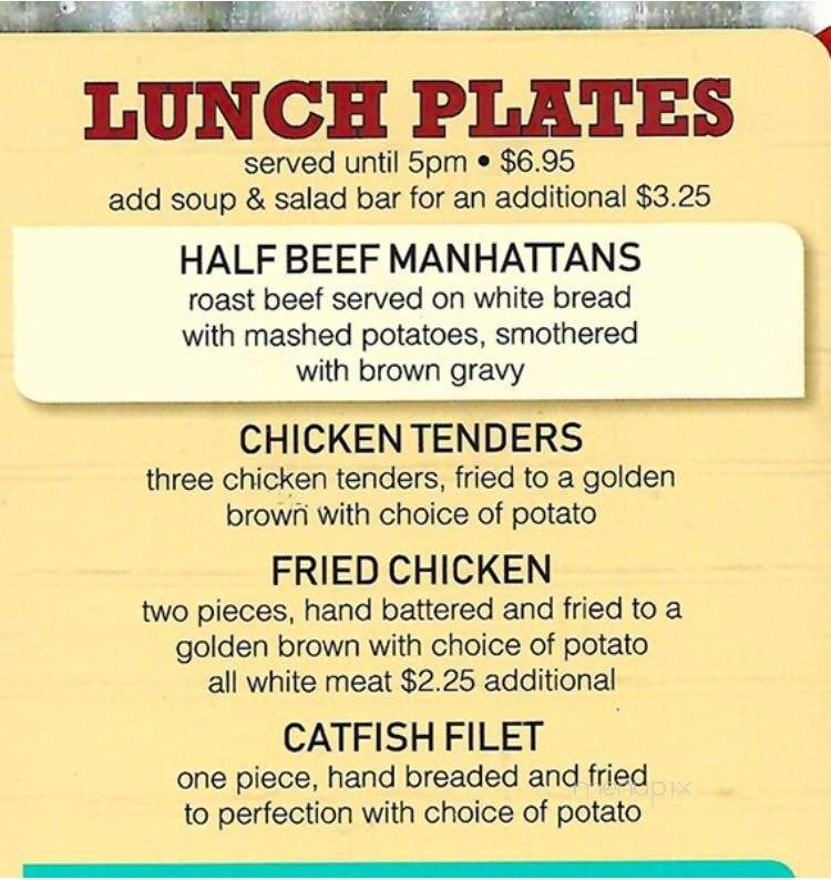 Under The Arch Restaurant - Marshall, IN menu_pic