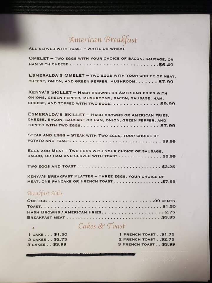 Kenya's Family Restaurant - Clintonville, WI menu_pic