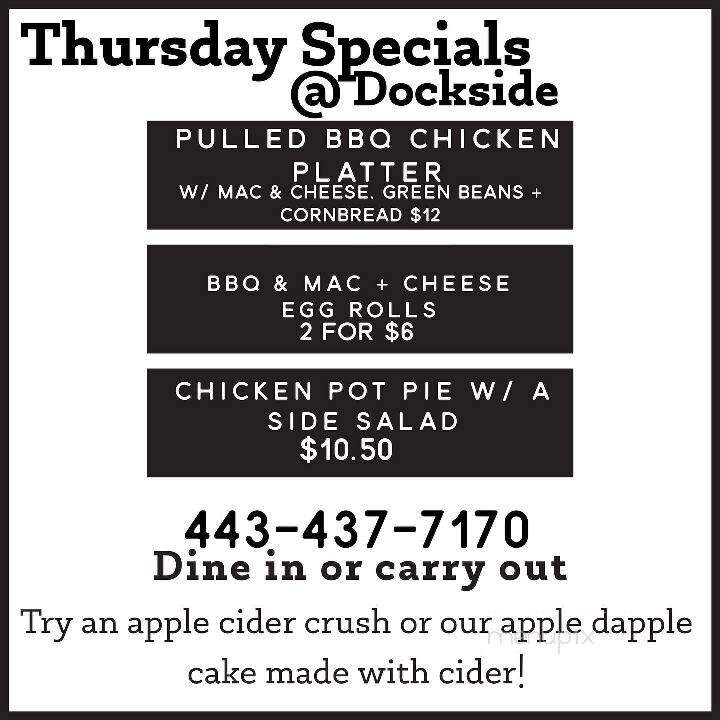 Dockside Pocomoke - Pocomoke City, MD menu_pic