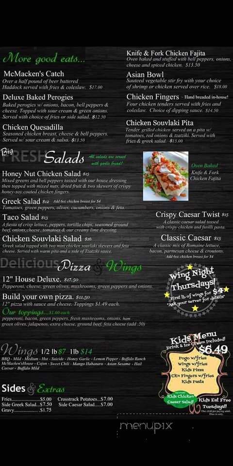 McMacken's Pub - Sturgeon Falls, ON menu_pic