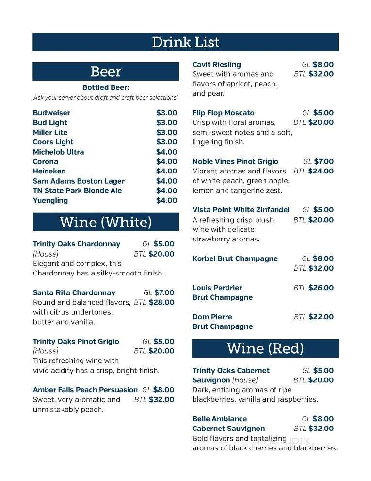 Pickwick Landing State Park - Pickwick Dam, TN menu_pic