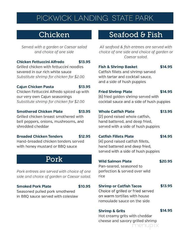 Pickwick Landing State Park - Pickwick Dam, TN menu_pic