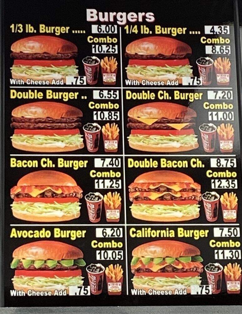 Steve's No 4 Charbroil - Huntington Beach, CA menu_pic