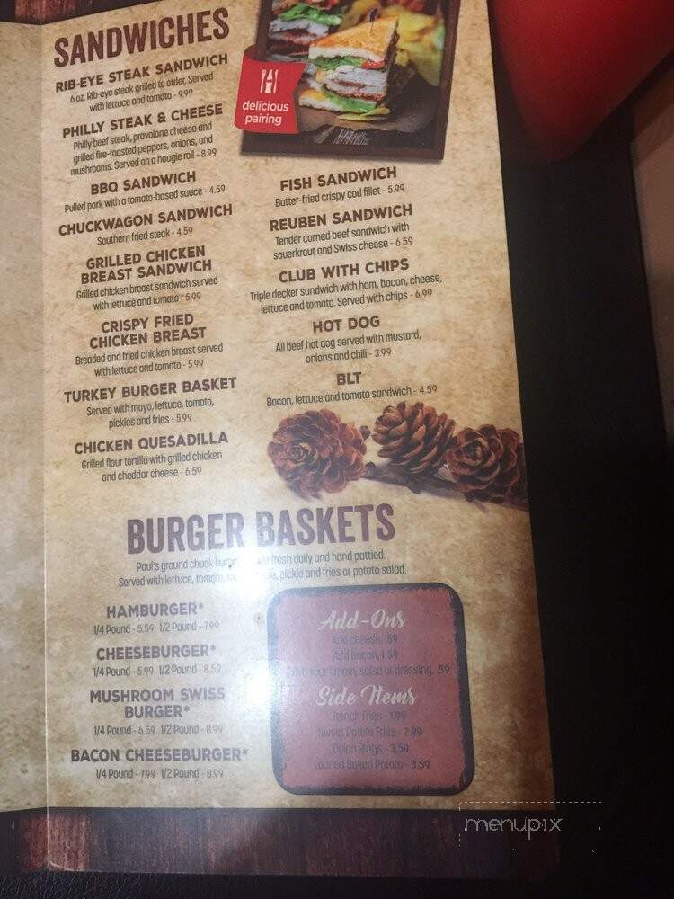 Paul's Family Restaurant - Cherokee, NC menu_pic