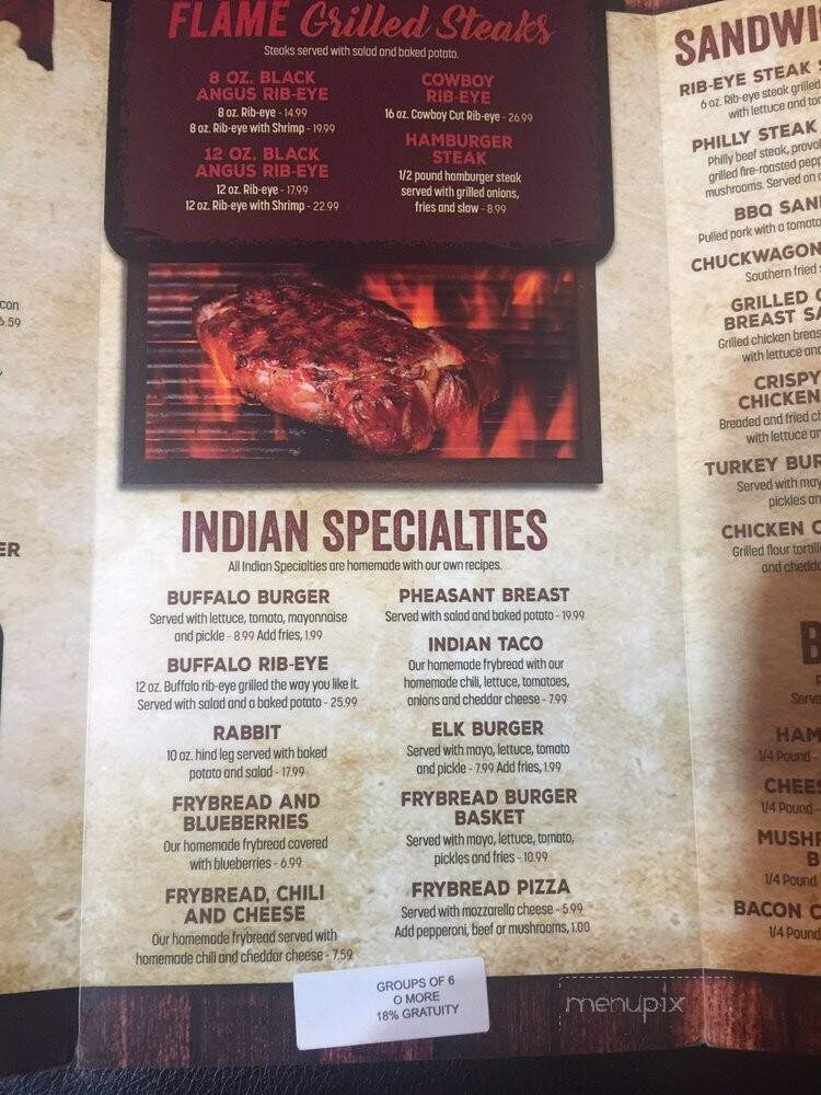 Paul's Family Restaurant - Cherokee, NC menu_pic