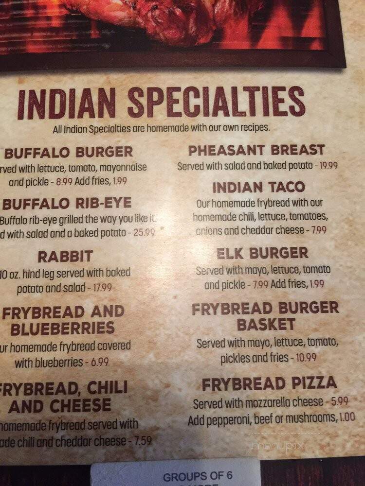 Paul's Family Restaurant - Cherokee, NC menu_pic