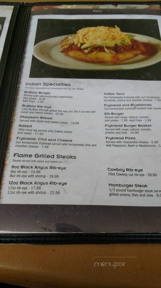 Paul's Family Restaurant - Cherokee, NC menu_pic