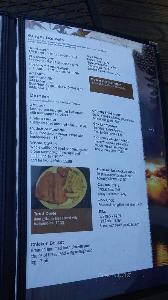 Paul's Family Restaurant - Cherokee, NC menu_pic