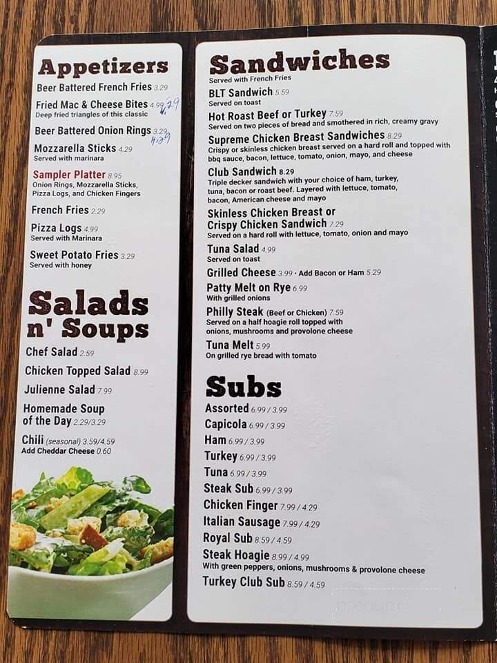 Rolling Hills Restaurant - Collins, NY menu_pic