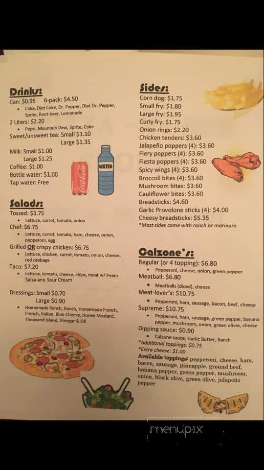 Pizza & Sub Shoppe - Mill Creek, WV menu_pic