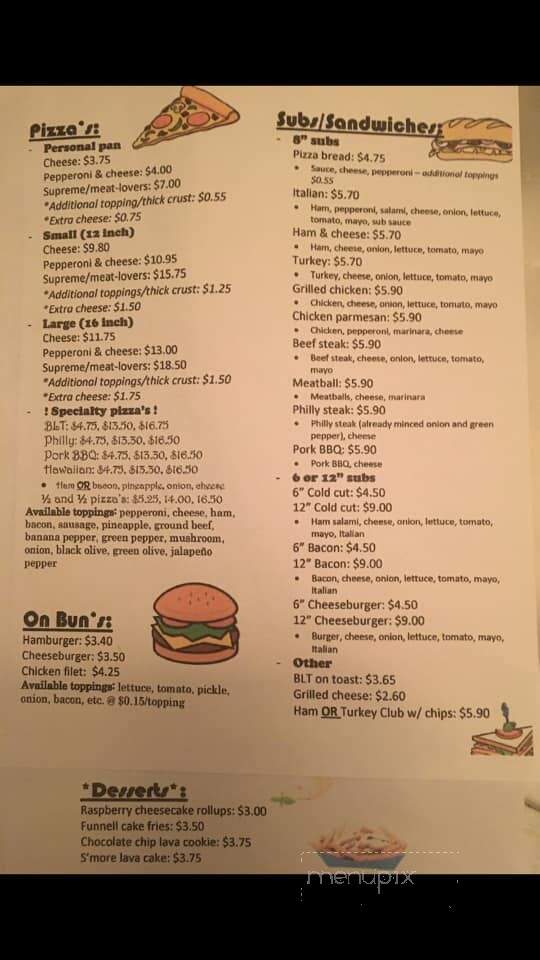 Pizza & Sub Shoppe - Mill Creek, WV menu_pic