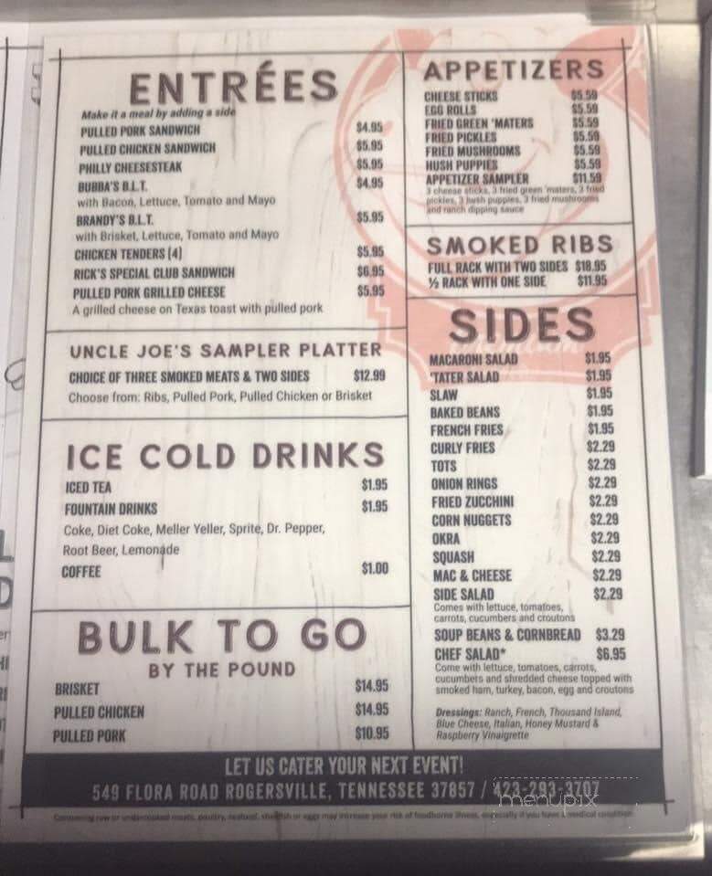 Big H BBQ - Rogersville, TN menu_pic