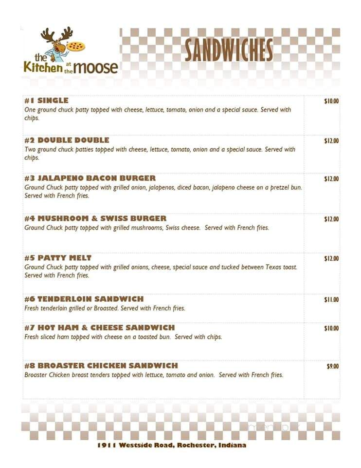 Moose Lodge Club and Dining - Rochester, IN menu_pic