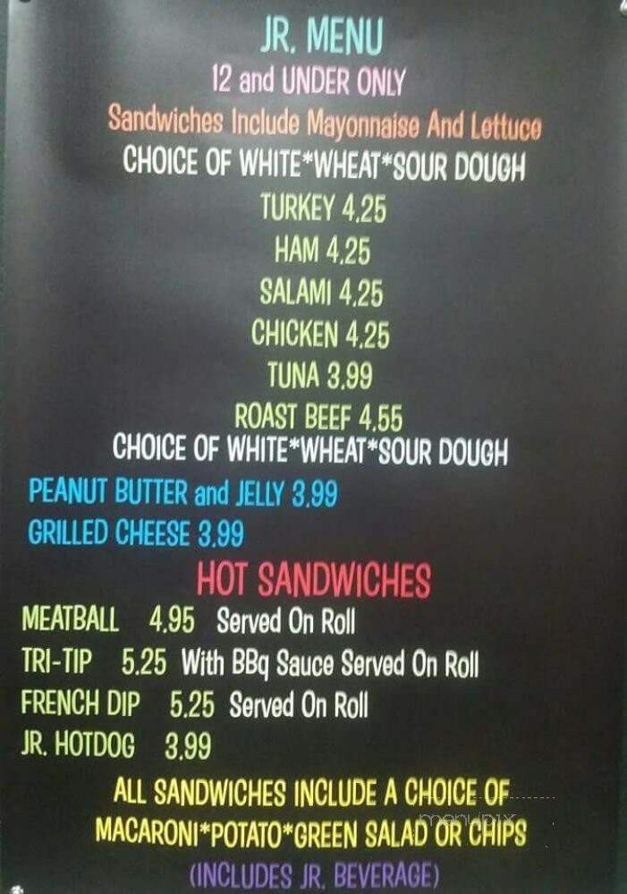 Donkey J's Deli - Lockeford, CA menu_pic