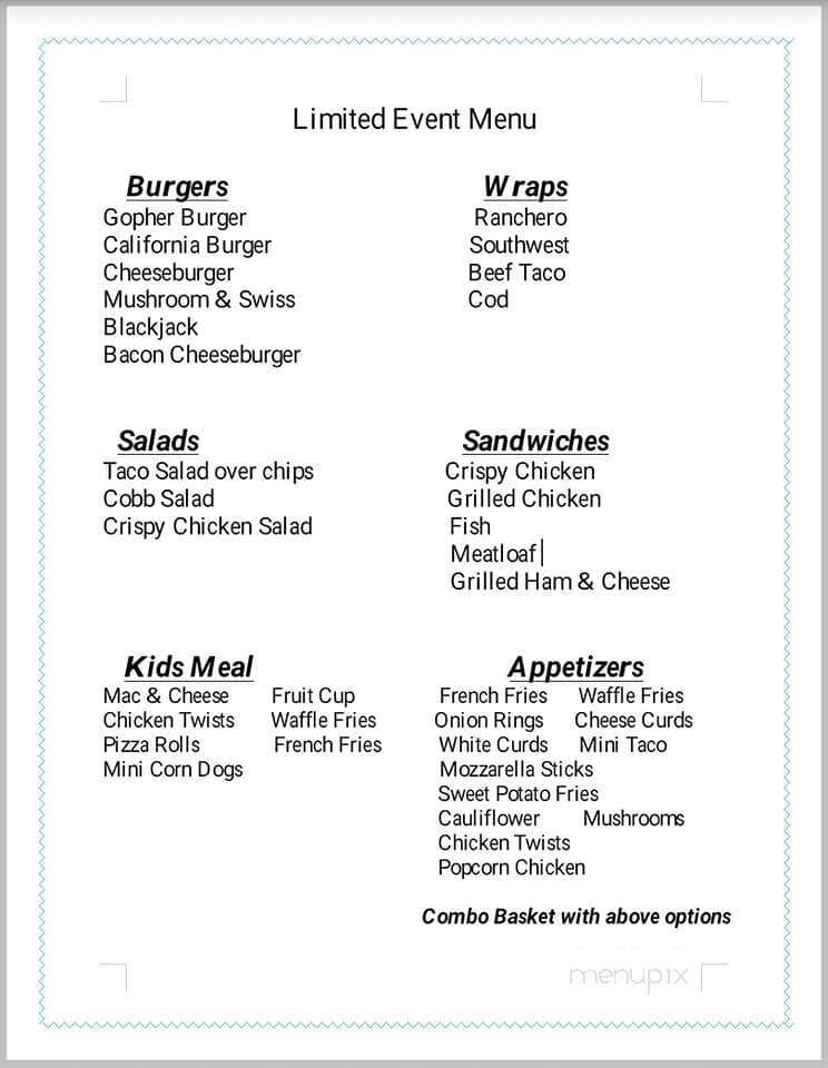 Gopher Lanes Bar & Grill - Plainview, MN menu_pic