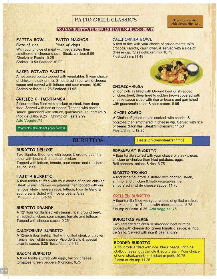 Patio Grill - Union City, TN menu_pic