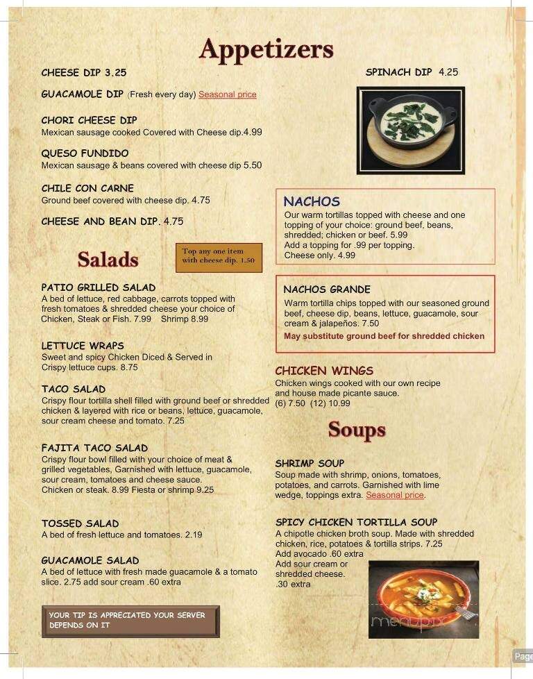 Patio Grill - Union City, TN menu_pic