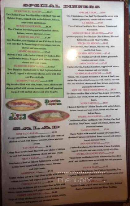 El San Jose Mexican Restaurant - New Philadelphia, OH menu_pic