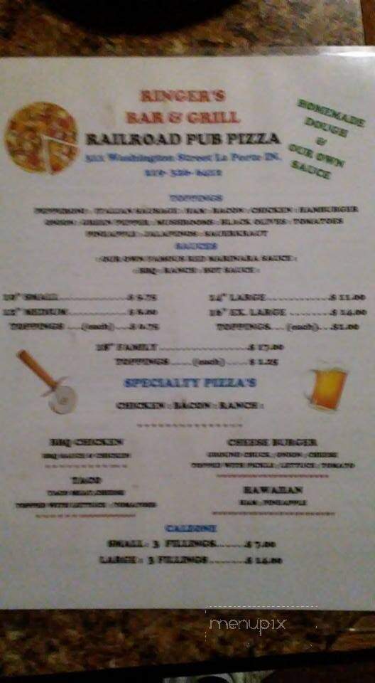 Ringers Sports Bar & Grill - La Porte, IN menu_pic