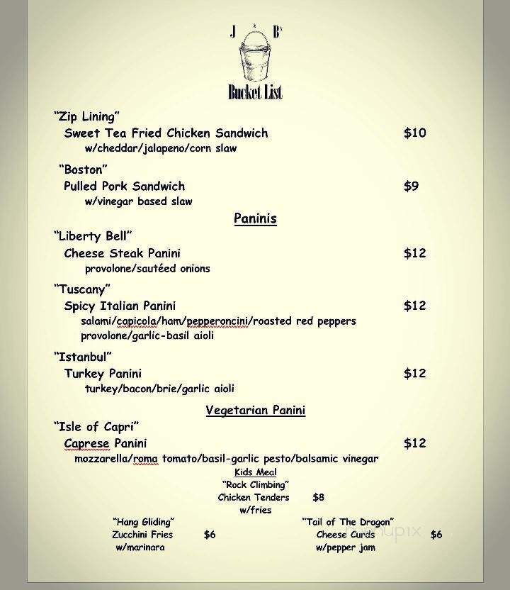 J & B's Bucket List - Charleston, SC menu_pic