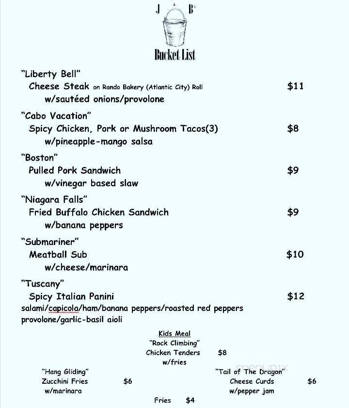 J & B's Bucket List - Charleston, SC menu_pic