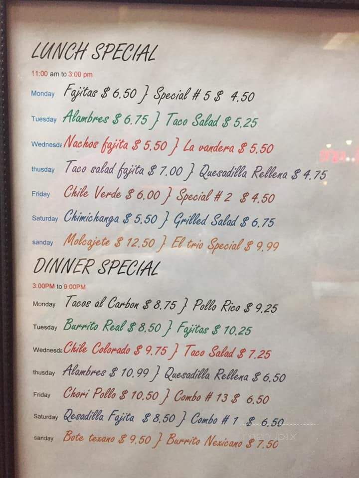 Las Plazas Mexican Restraunt - Waverly, TN menu_pic