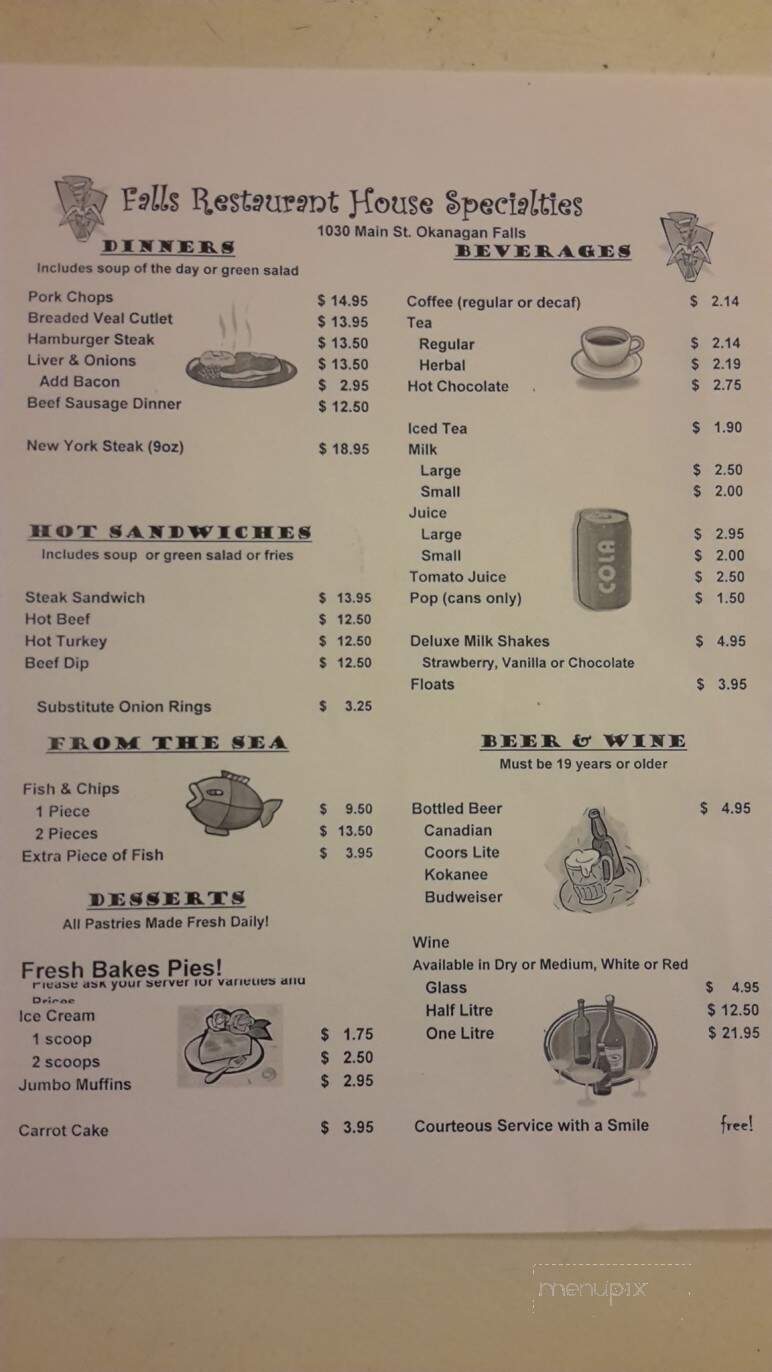 Falls Restaurant - Okanagan Falls, BC menu_pic