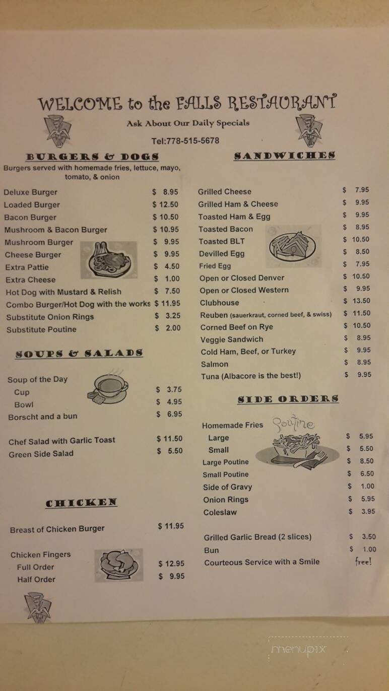 Falls Restaurant - Okanagan Falls, BC menu_pic