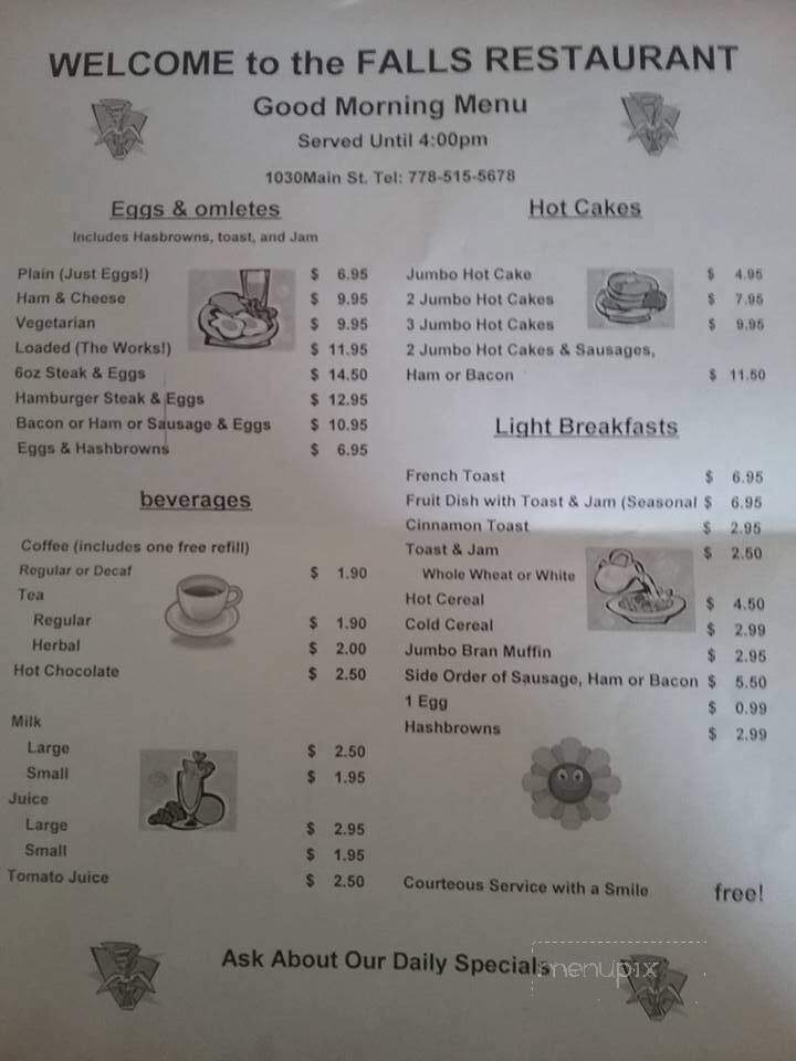 Falls Restaurant - Okanagan Falls, BC menu_pic